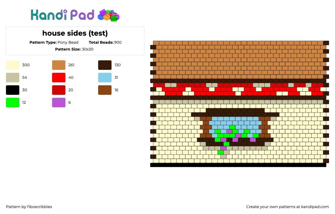 house sides (test) - Pony Bead Pattern by fiboscribbles on Kandi Pad - house,3d,window,home,panel,building,tan,beige