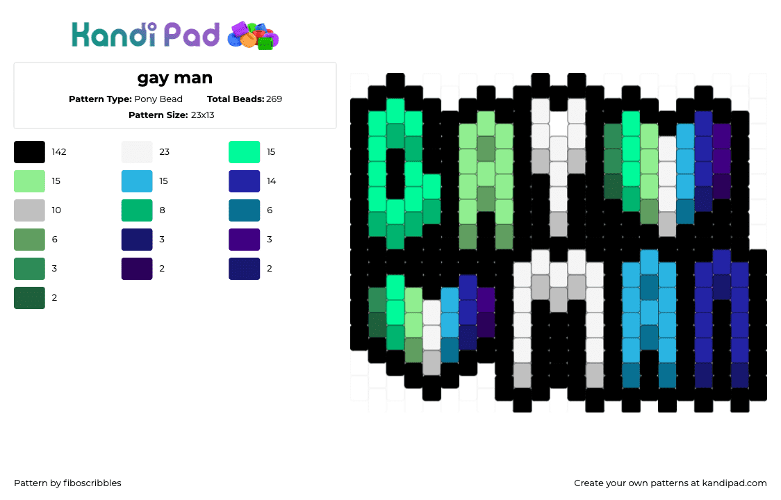 gay man - Pony Bead Pattern by fiboscribbles on Kandi Pad - 