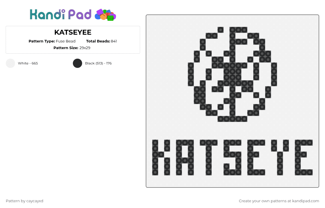 KATSEYEE - Fuse Bead Pattern by caycayxd on Kandi Pad - white