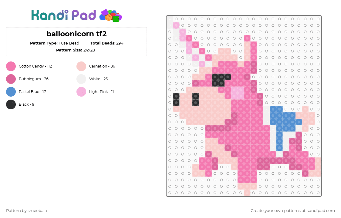 balloonicorn tf2 - Fuse Bead Pattern by smeebala on Kandi Pad - beige,pink,tf2,team fortress 2,balloonicorn,pyro