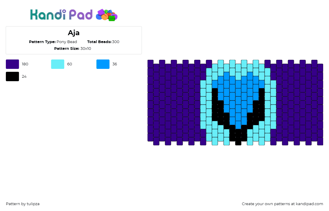 Aja - Pony Bead Pattern by tulipza on Kandi Pad - cuff