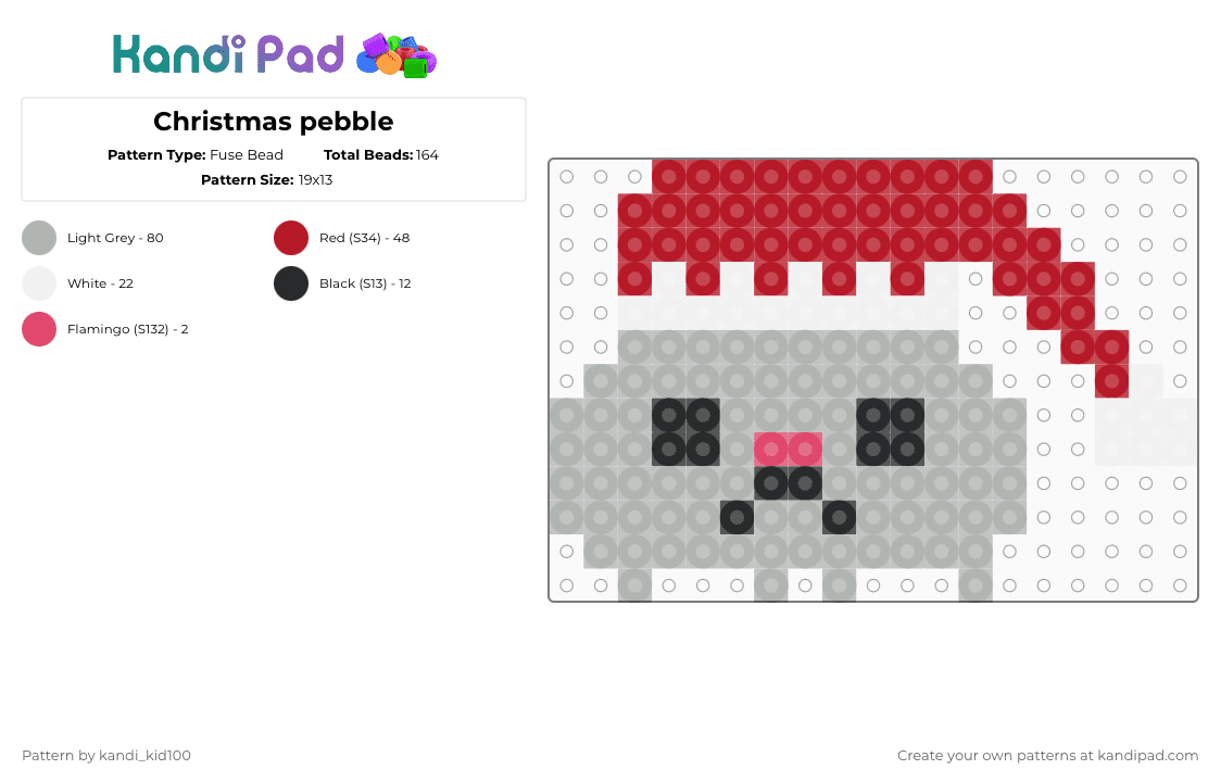 Christmas pebble Fuse Bead Pattern - Kandi Pad | Kandi Patterns, Fuse ...
