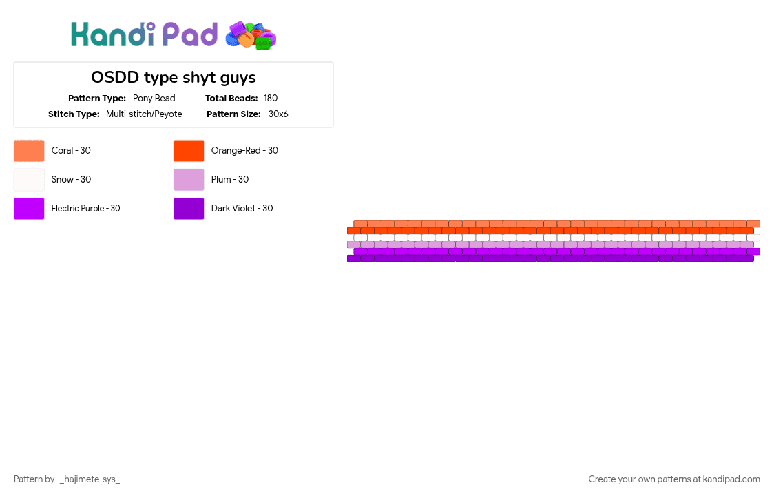 OSDD type shyt guys - Pony Bead Pattern by -_project-aurellais_- on Kandi Pad - purple