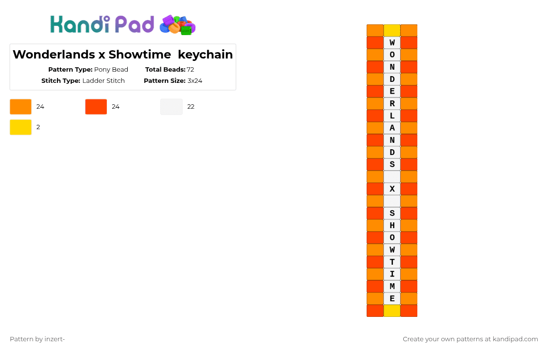 Wonderlands x Showtime  keychain - Pony Bead Pattern by ruihatoumow0-_yobu on Kandi Pad - orange,red,wonderlands x showtime,wxs,pjsk,project sekai,hatsune miku