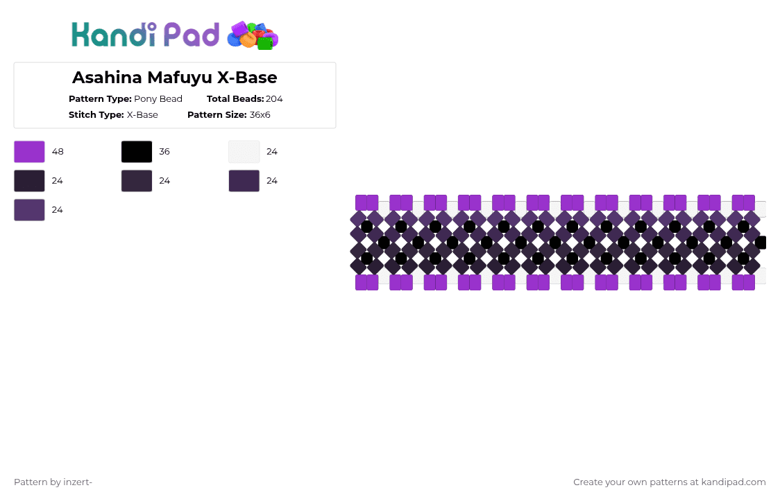 Asahina Mafuyu X-Base - Pony Bead Pattern by ruihatoumow0-_yobu on Kandi Pad - purple,mafuyu asahina,nightcord at 2500,project sekai,pjsk,hatsune miku