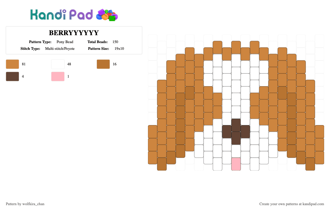 BERRYYYYYY - Pony Bead Pattern by kira_wolfchan on Kandi Pad - orange
