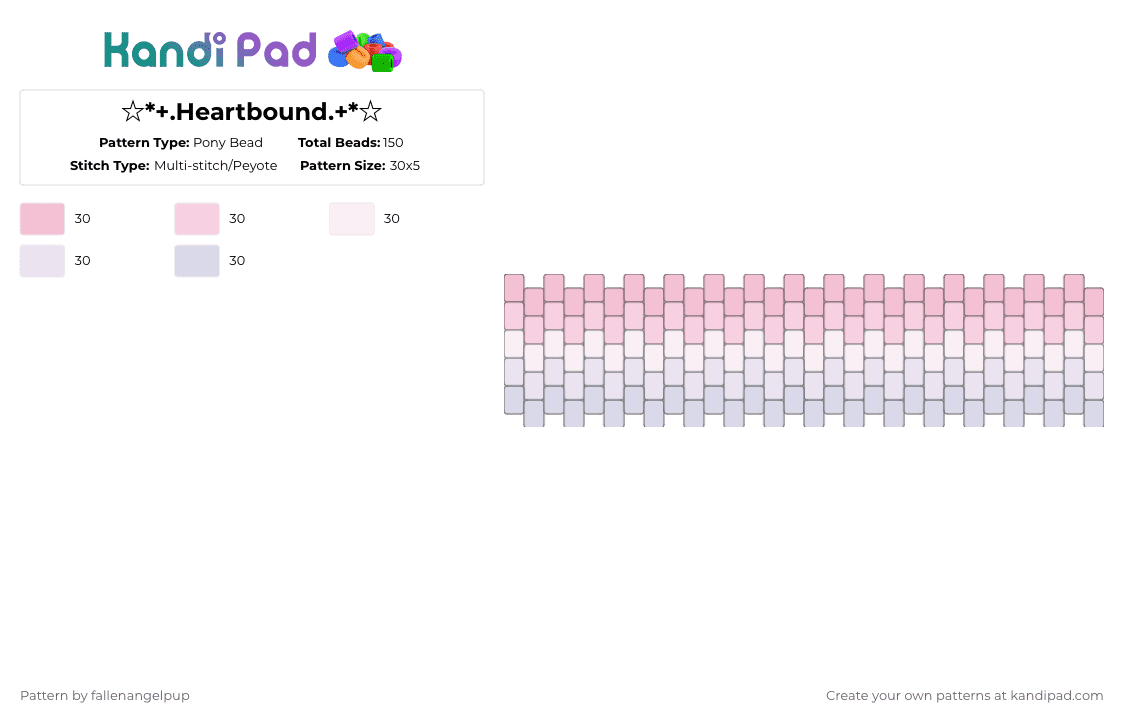 ☆*+.Heartbound.+*☆ - Pony Bead Pattern by fallenangelpup on Kandi Pad - white