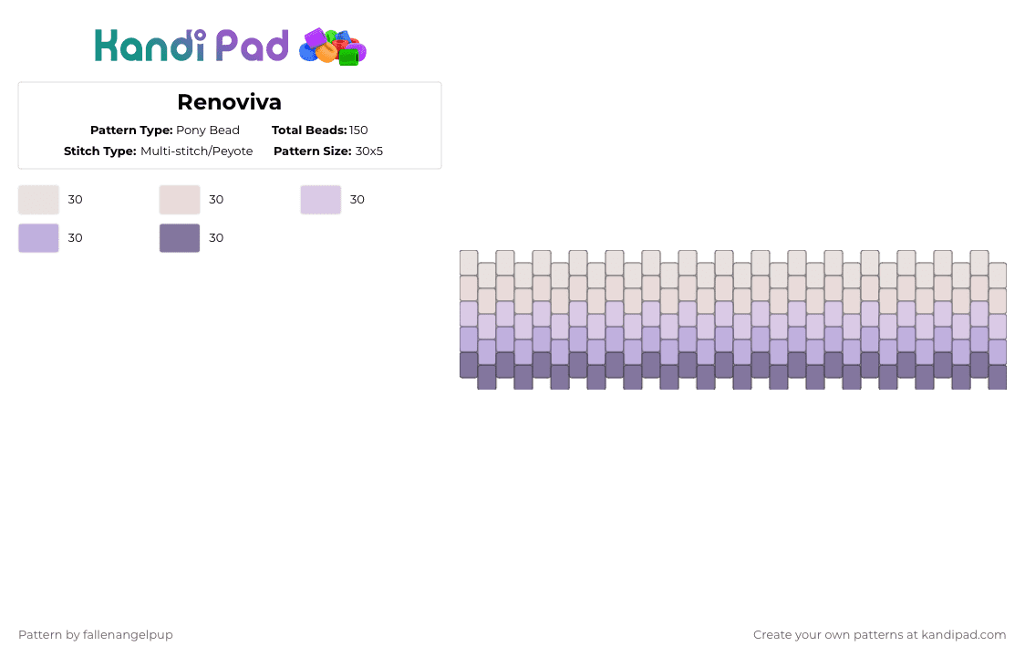 ☆*+.Renoviva.+*☆ - Pony Bead Pattern by fallenangelpup on Kandi Pad - pink,gray
