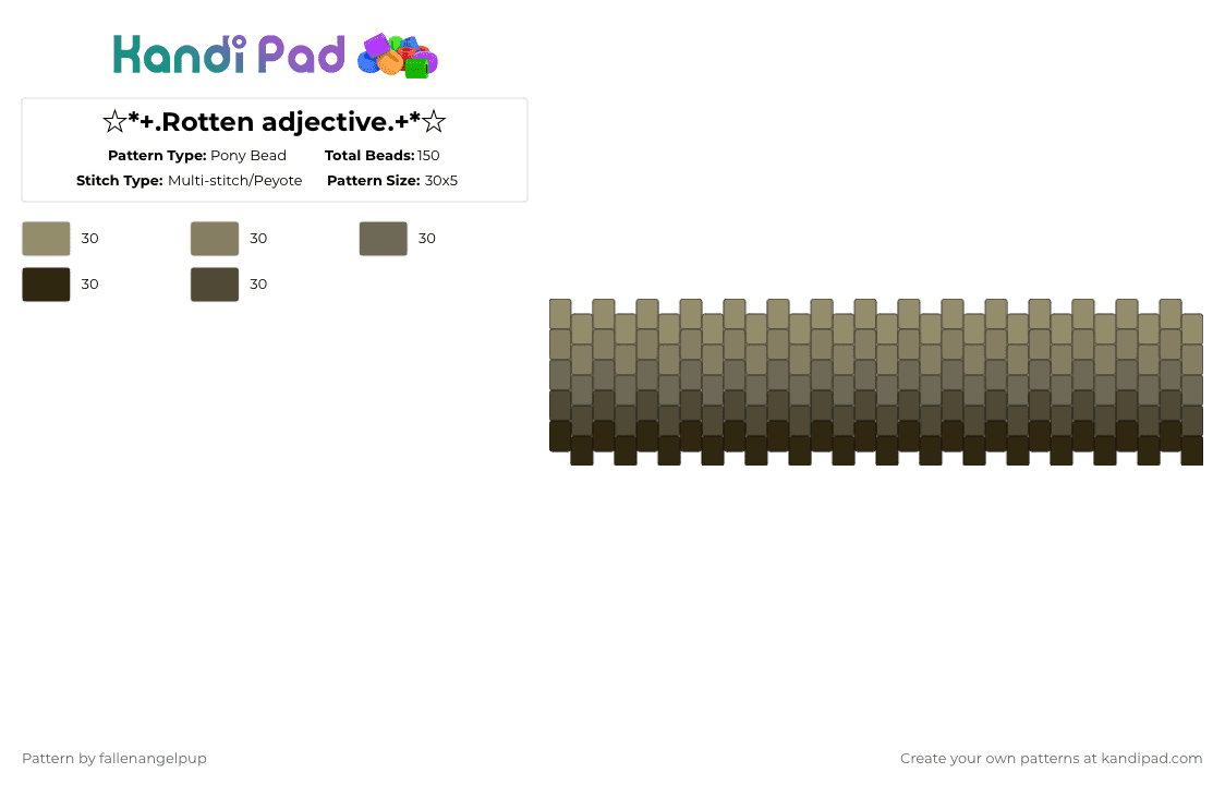 ☆*+.Rotten adjective.+*☆ - Pony Bead Pattern by fallenangelpup on Kandi Pad - 