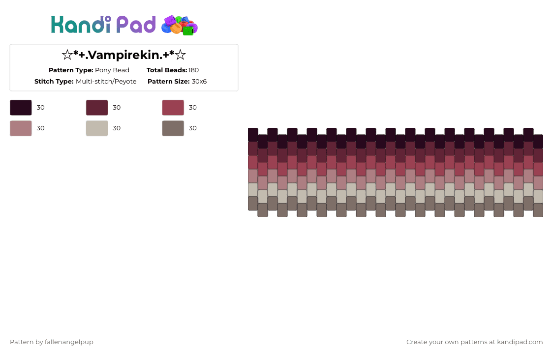 ☆*+.Vampirekin.+*☆ - Pony Bead Pattern by fallenangelpup on Kandi Pad - gray