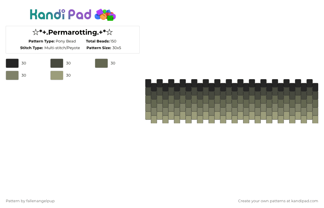 ☆*+.Permarotting.+*☆ - Pony Bead Pattern by fallenangelpup on Kandi Pad - 