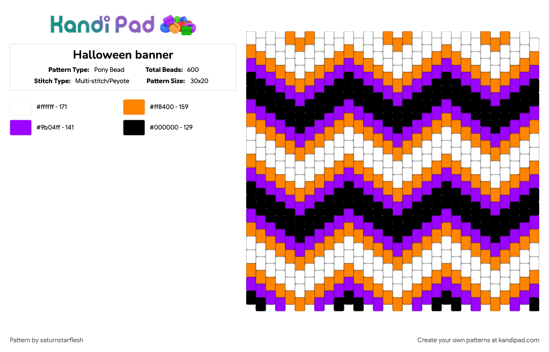 Halloween banner - Pony Bead Pattern by saturnstarflesh on Kandi Pad - aaaaaaaaaaaaaaaaaaaaaaaaaaaaaa, orange, purple