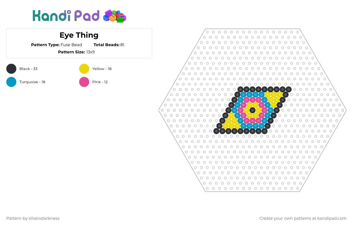Eye Thing - Fuse Bead Pattern by silverxdarkness on Kandi Pad - yellow,light blue