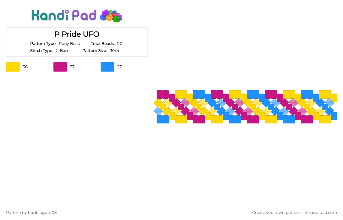 P Pride UFO - Pony Bead Pattern by bubblegum08 on Kandi Pad - yellow