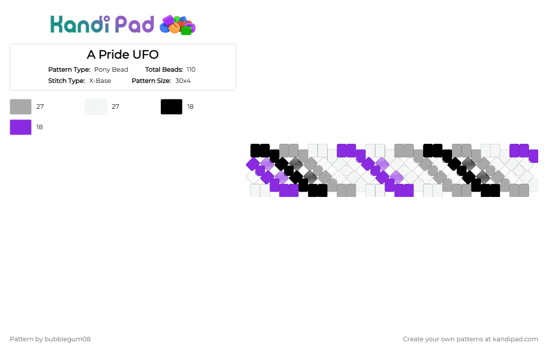 A Pride UFO - Pony Bead Pattern by bubblegum08 on Kandi Pad - beige,purple