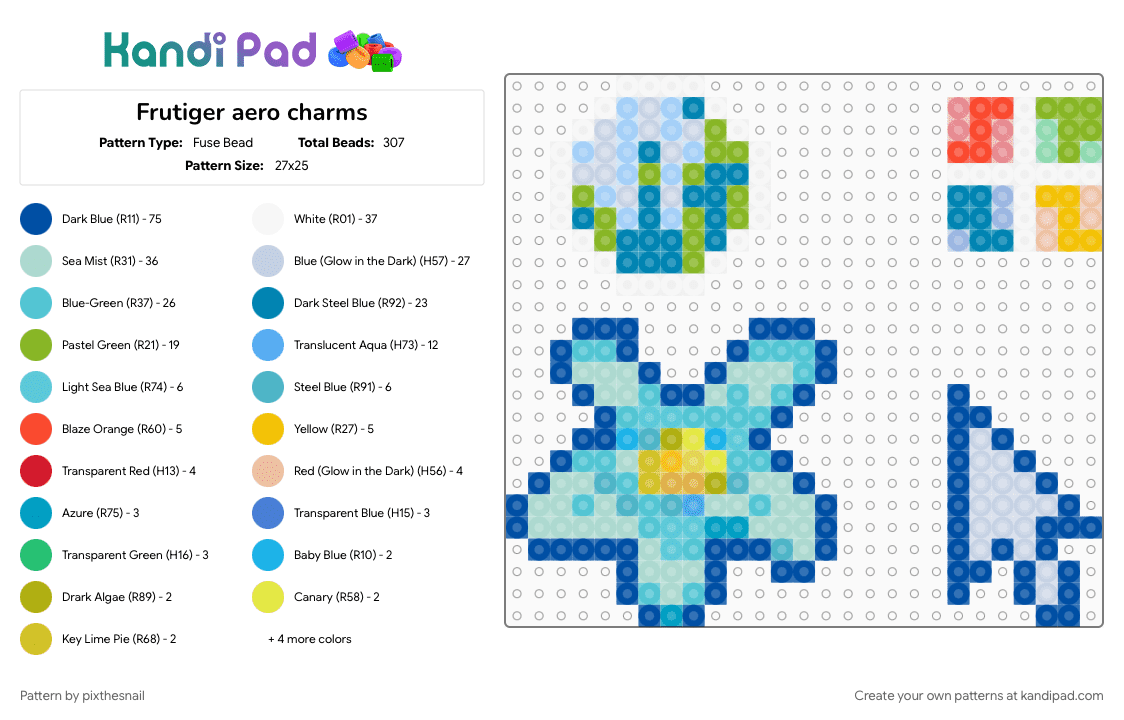 Frutiger aero charms - Fuse Bead Pattern by pixthesnail on Kandi Pad - blue, charms, cute, frutiger, frutiger aero, light blue