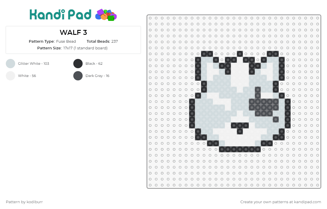 WALF 3 - Fuse Bead Pattern by kodiburr on Kandi Pad - wolf odonnell,star fox,video games,nintendo
