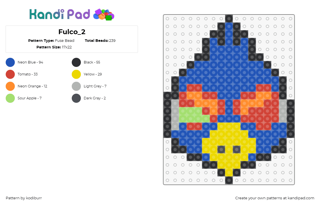 Fulco_2 - Fuse Bead Pattern by kodiburr on Kandi Pad - falco lombardi,star fox,video games,nintendo