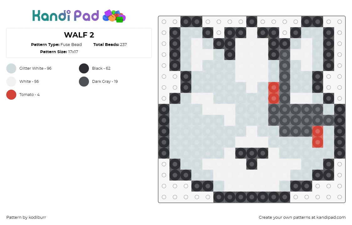 WALF 2 - Fuse Bead Pattern by kodiburr on Kandi Pad - wolf odonnell,star fox,video games,nintendo