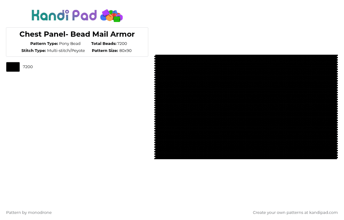 Chest Panel- Bead Mail Armor - Pony Bead Pattern by monodrone on Kandi Pad - 