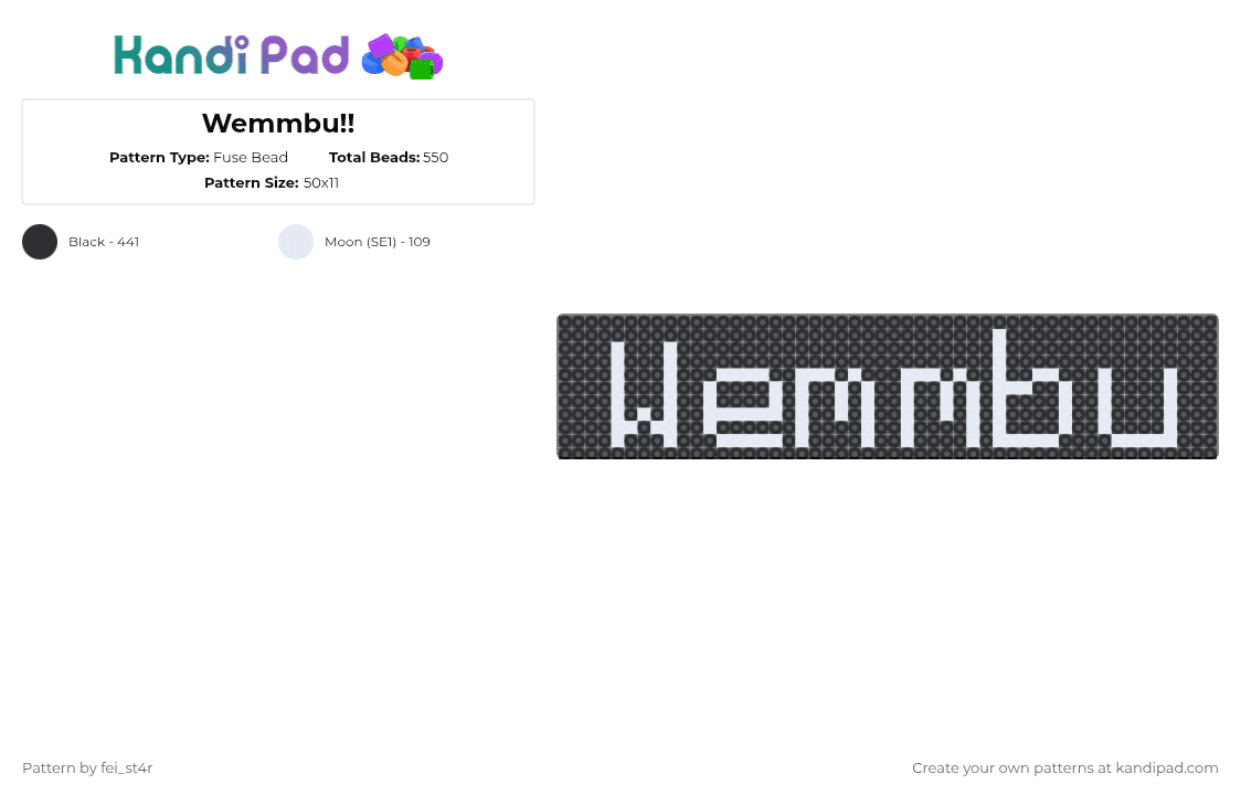 Wemmbu!! - Fuse Bead Pattern by fei_st4r on Kandi Pad - black,unstable smp,minecraft,wemmbu