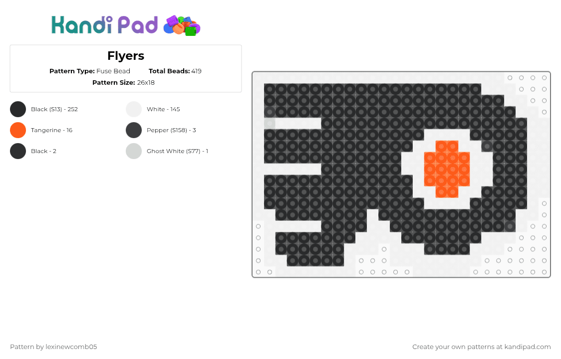 Flyers - Fuse Bead Pattern by lexinewcomb05 on Kandi Pad - white