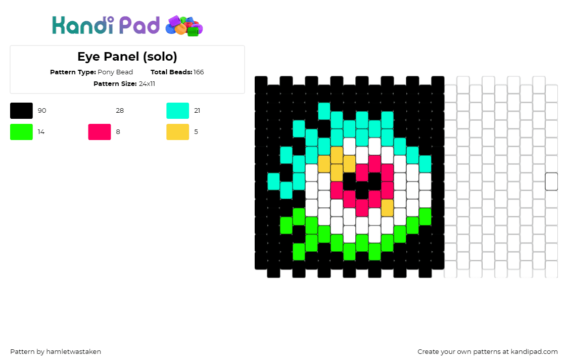 Eye Panel (solo) - Pony Bead Pattern by hamletwastaken on Kandi Pad - eyes,colorful