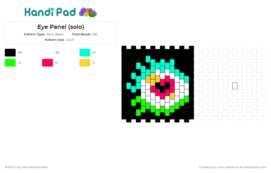 Eye Panel (solo) - Pony Bead Pattern by hamletwastaken on Kandi Pad - eyes,colorful