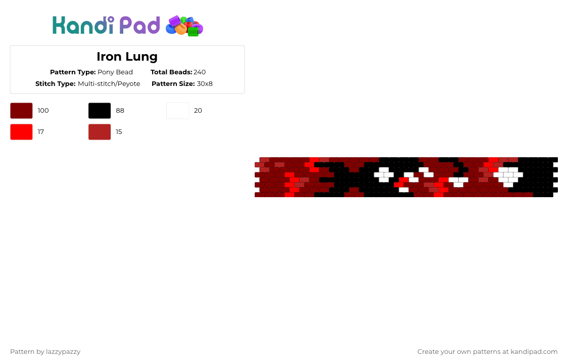 Iron Lung - Pony Bead Pattern by lazzypazzy on Kandi Pad - brown