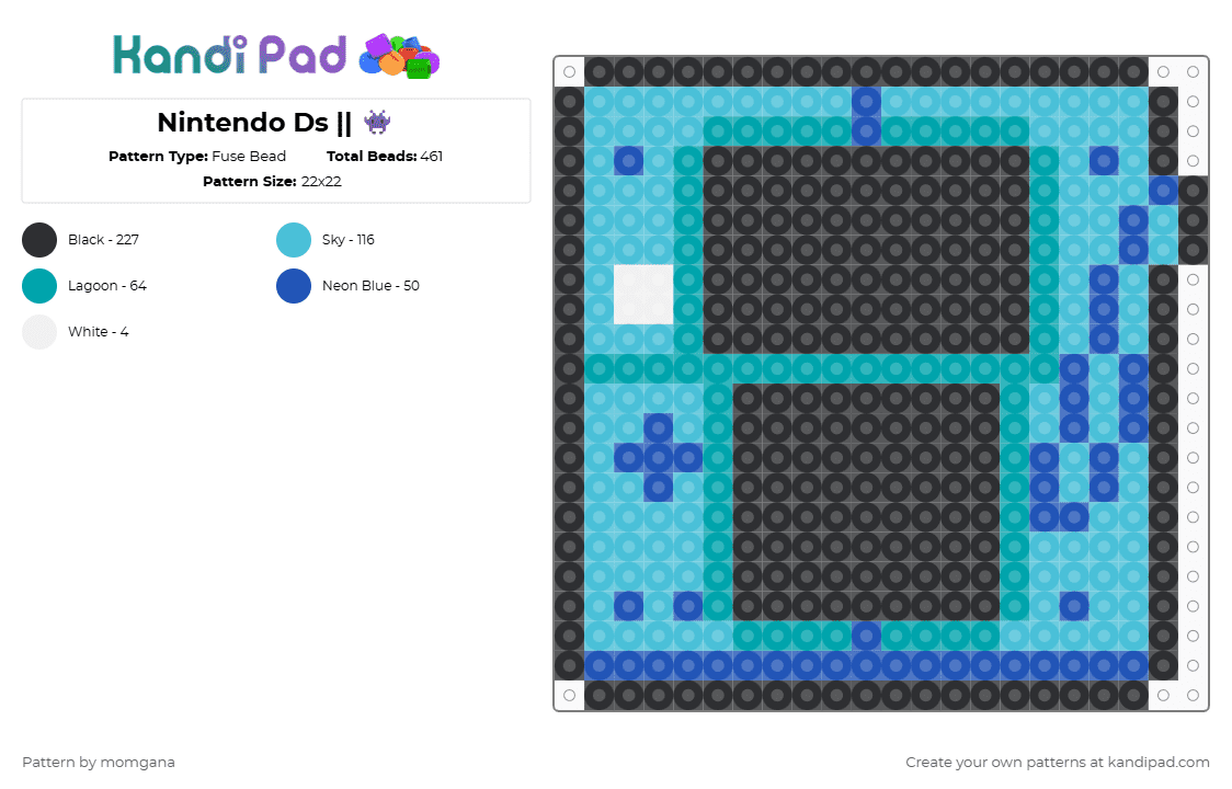 Nintendo Repeating Pattern Nintendo Ds || ๐พ Fuse Bead Pattern - Kandi Pad | Kandi Patterns, Fuse ...