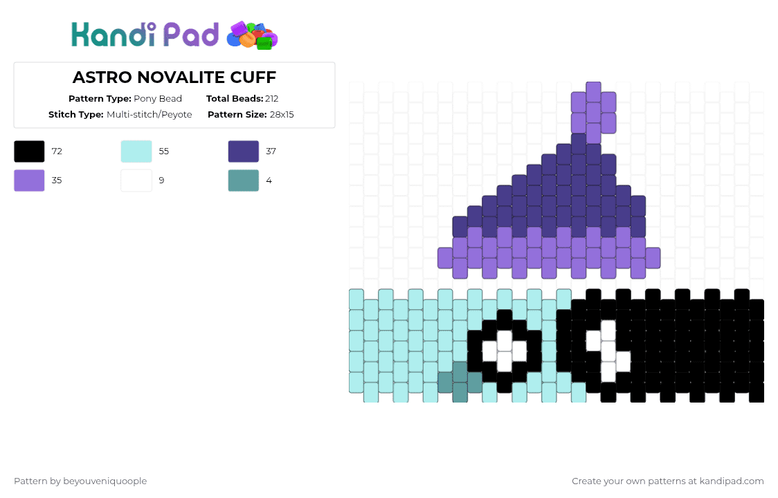 ASTRO NOVALITE CUFF - Pony Bead Pattern by beyouveniquoople on Kandi Pad - light blue,purple,dandys world astro,dw astro,astro dandys world,astro dw,astro,astro novalite,dandys world,dw