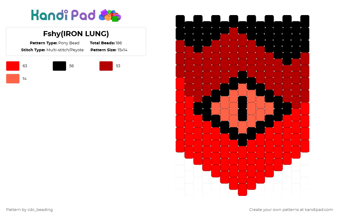 Fshy banner(IRON LUNG) - Pony Bead Pattern by cdc_beading on Kandi Pad - black, red