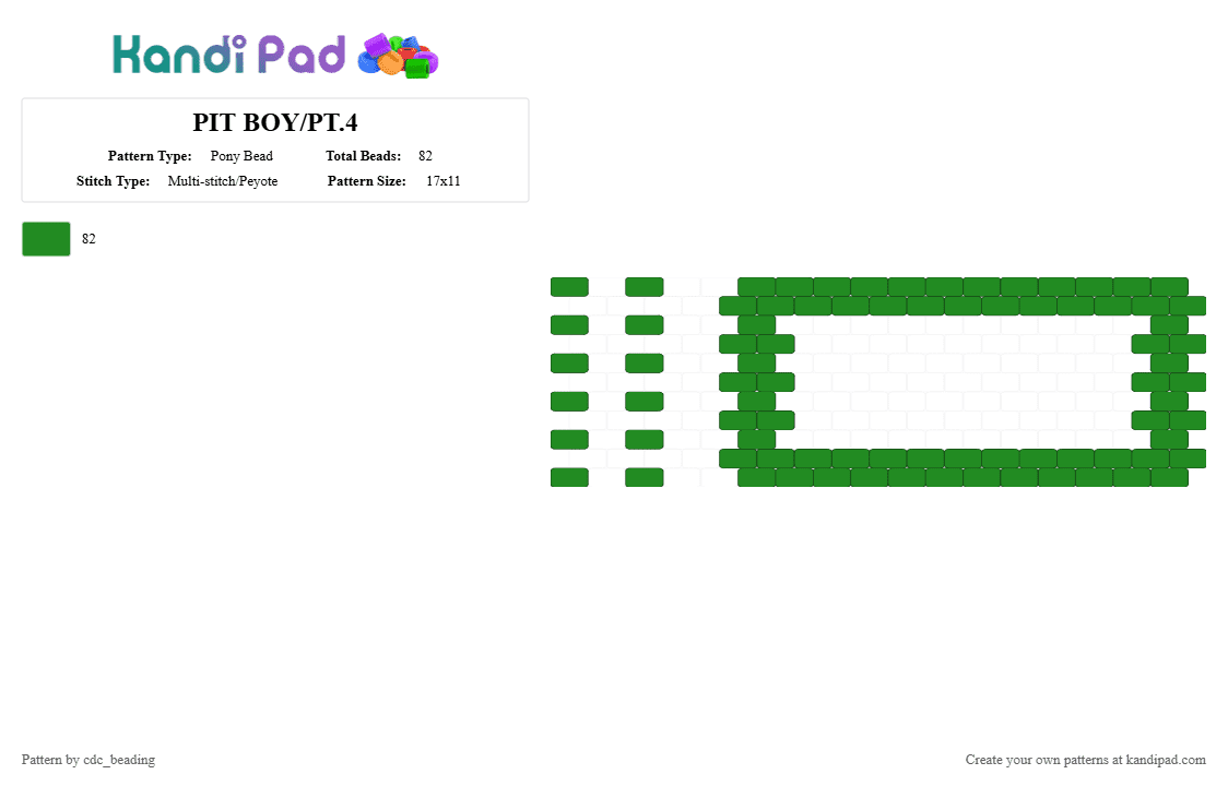 PIT BOY/PT.4 - Pony Bead Pattern by cdc_beading on Kandi Pad - green