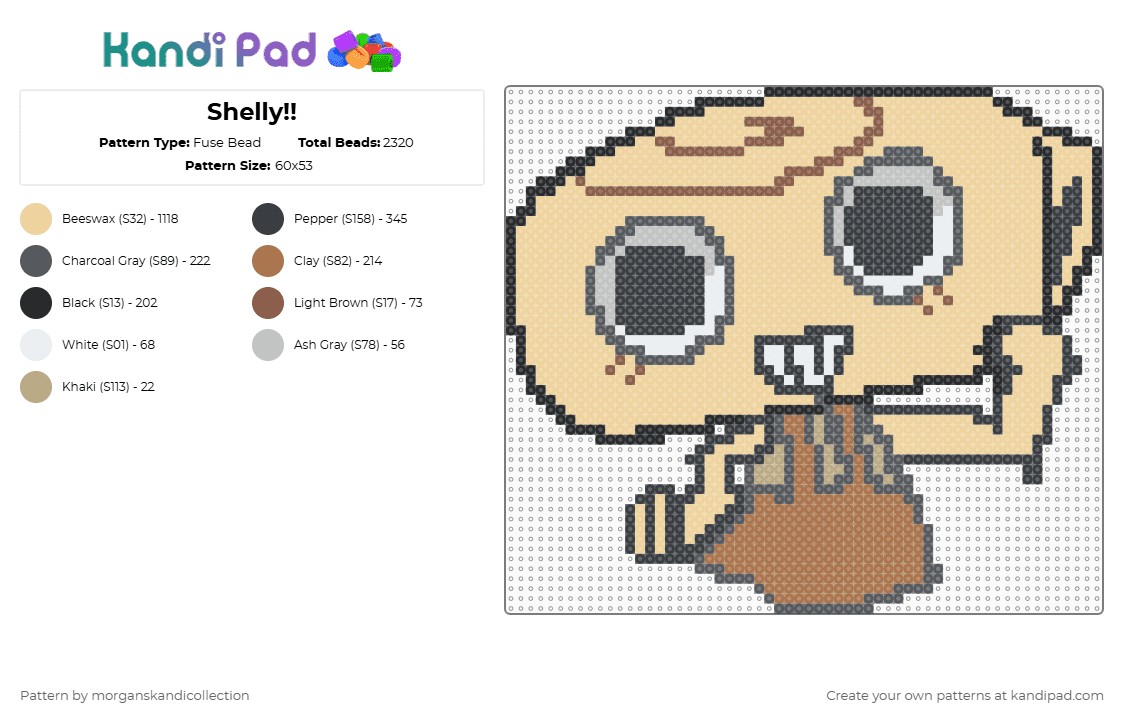 Shelly!! - Fuse Bead Pattern by morganskandicollection on Kandi Pad - beige
