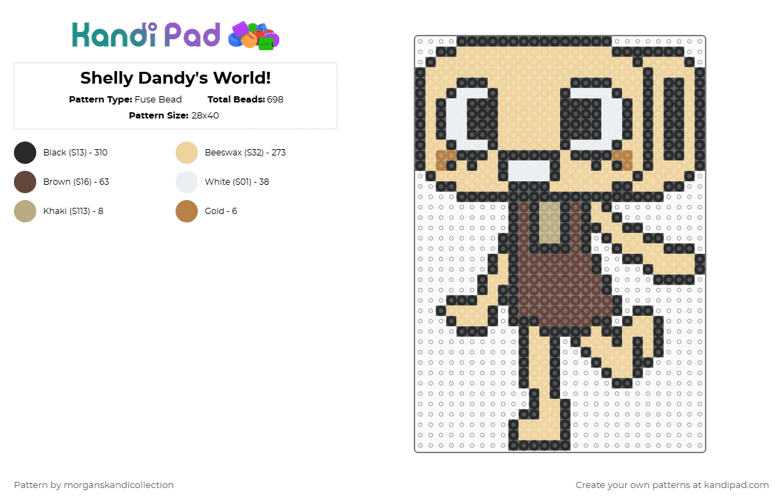 Shelly Dandy\'s World! - Fuse Bead Pattern by morganskandicollection on Kandi Pad - beige