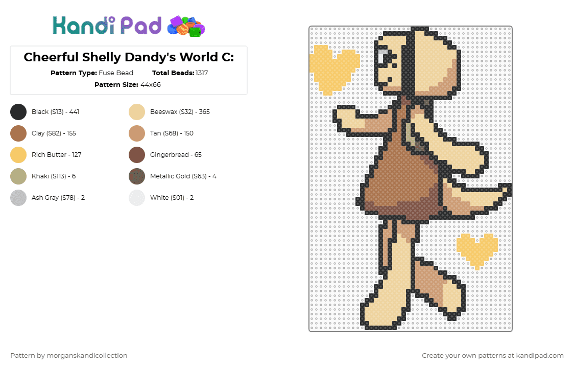 Cheerful Shelly Dandy\'s World C: - Fuse Bead Pattern by morganskandicollection on Kandi Pad - beige