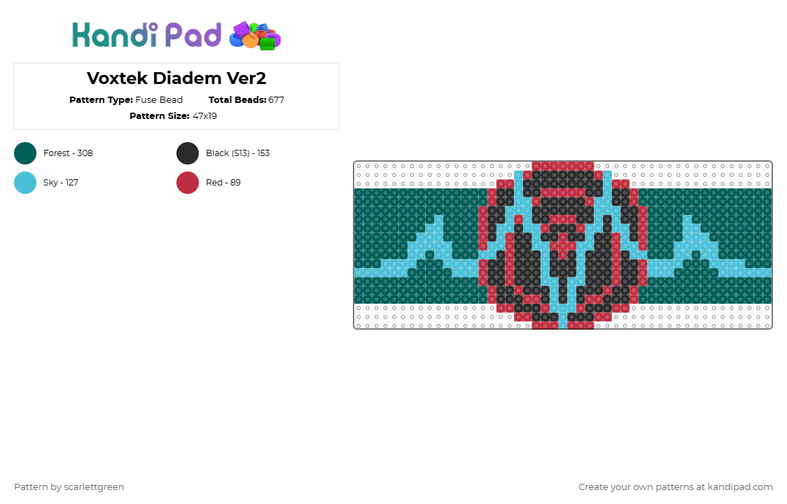 Voxtek Diadem Ver2 - Fuse Bead Pattern by scarlettgreen on Kandi Pad - gray,vox hazbin voxtek vees