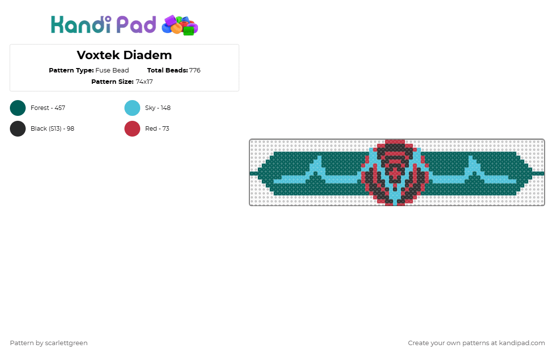 Voxtek Diadem - Fuse Bead Pattern by scarlettgreen on Kandi Pad - gray,vox hazbin voxtek vees