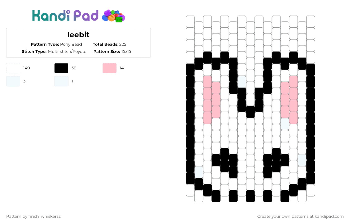 leebit - Pony Bead Pattern by gh0st_1z_c00l on Kandi Pad - white,skz,straykids,kpop,skzoo,leebit,leeknow