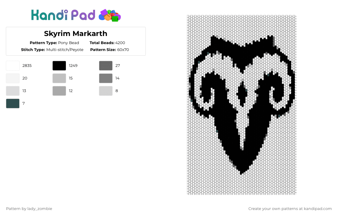 Skyrim Markarth - Pony Bead Pattern by lady_zombie on Kandi Pad - white,beige,gray,skyrim,video game