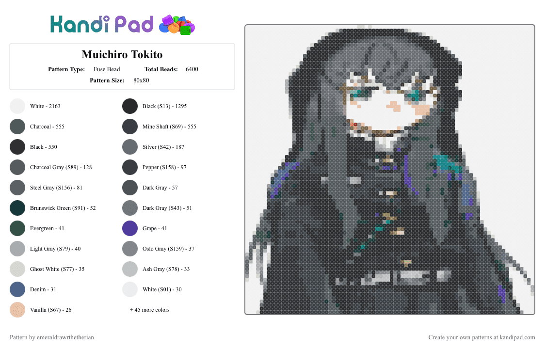 Muichiro Tokito - Fuse Bead Pattern by emeraldrawrthetherian on Kandi Pad - 