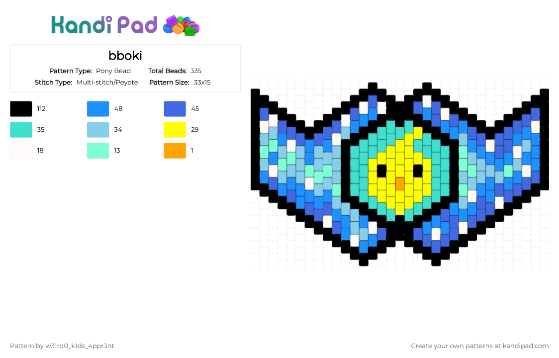 bboki - Pony Bead Pattern by w31rd0_k1ds_4ppr3nt on Kandi Pad - blue, light blue