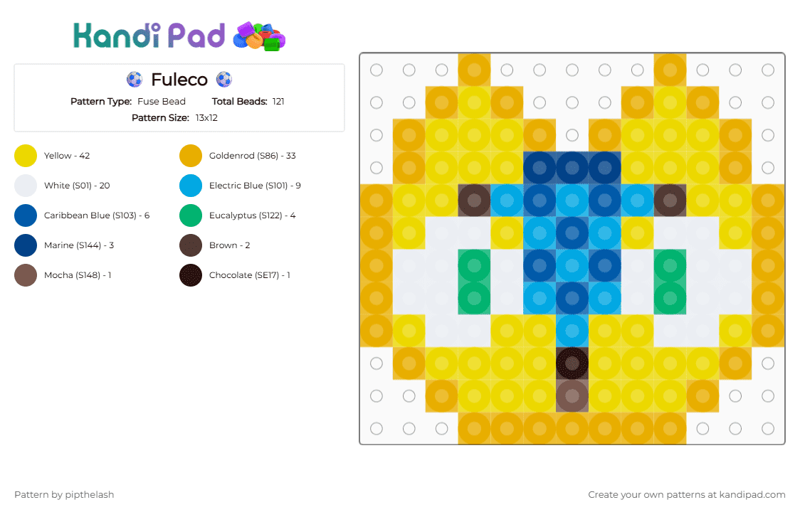 ⚽ Fuleco ⚽ - Fuse Bead Pattern by pipthelash on Kandi Pad - crafts, cute, design, fifa, football, fuleco, mascot, orange, world cup, yellow