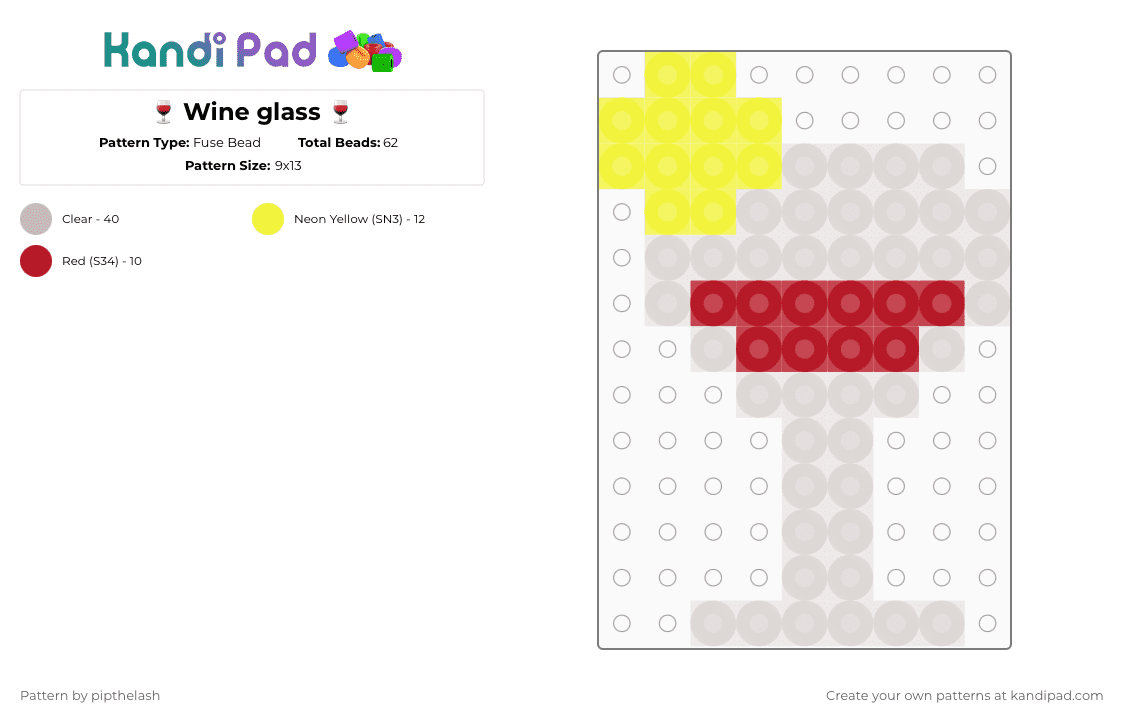 🍷 Wine glass 🍷 - Fuse Bead Pattern by pipthelash on Kandi Pad - beige,design,crafts,perlerbeads