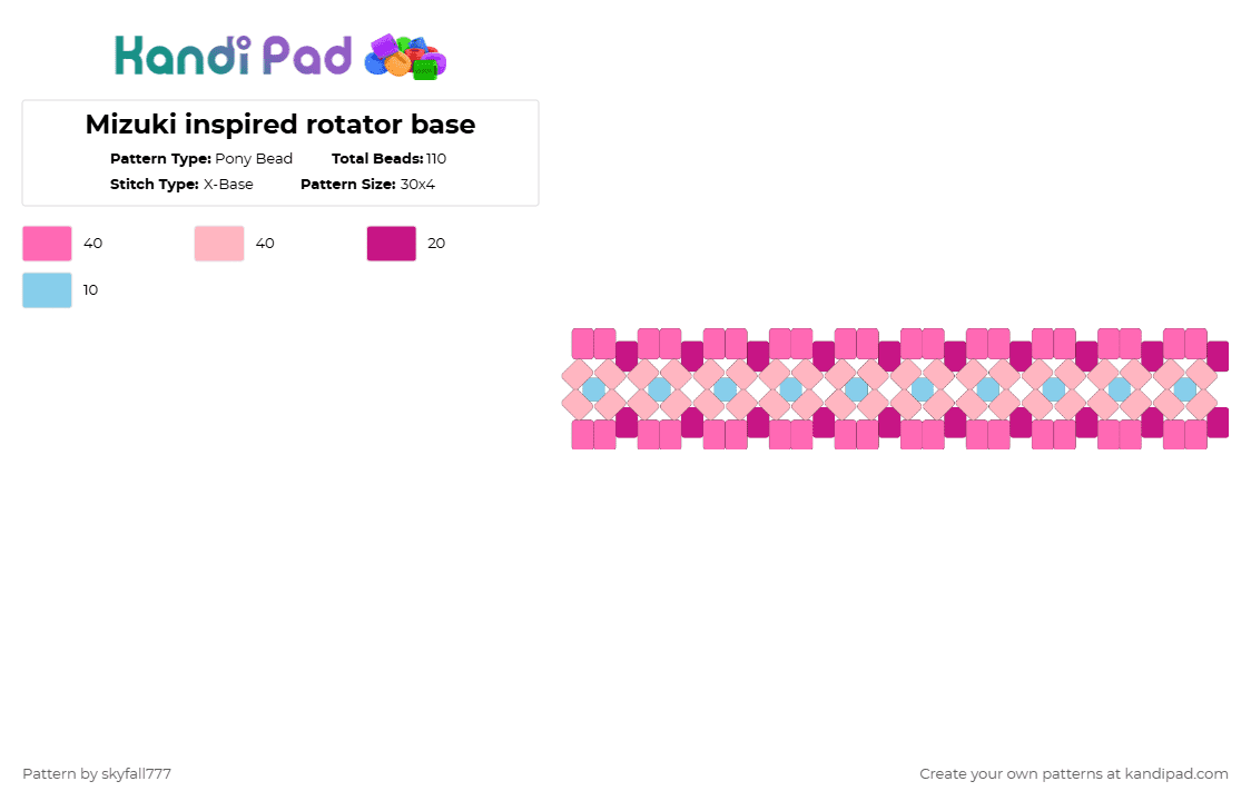 Mizuki inspired rotator base - Pony Bead Pattern by skyfall777 on Kandi Pad - pink,mizuki,pjsk,rotator,xbase