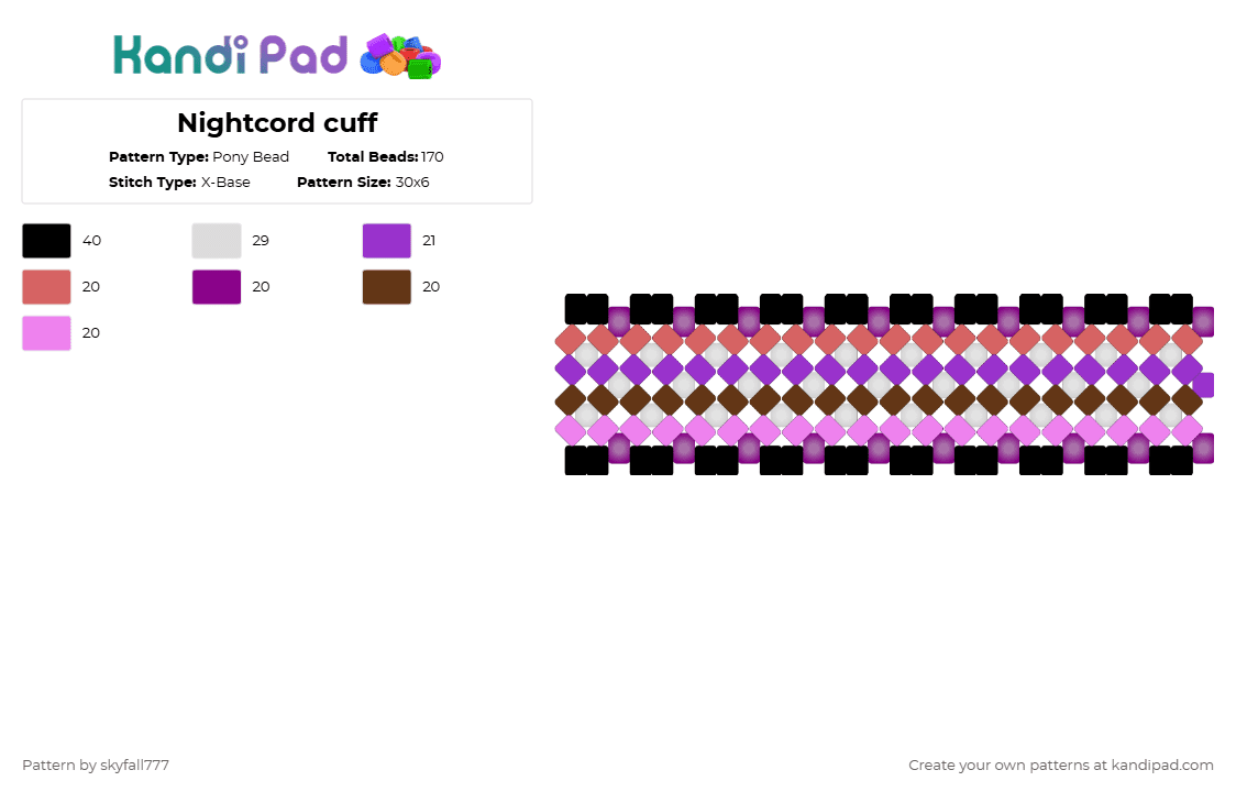 Nightcord cuff - Pony Bead Pattern by skyfall777 on Kandi Pad - pink,pjsk,n25,kanade,mafuyu,ena,mizuki