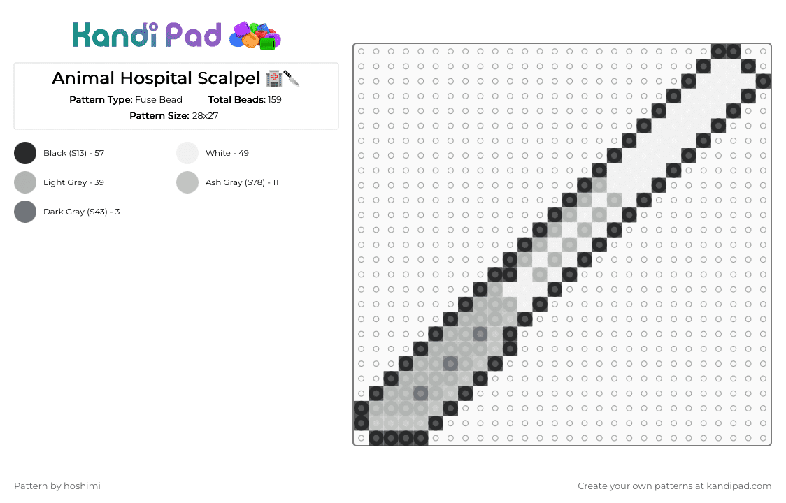 Animal Hospital Scalpel 🏥🔪 - Fuse Bead Pattern by hoshimi on Kandi Pad - beige,animal hospital,scapel,animal hospital scapel,roblox