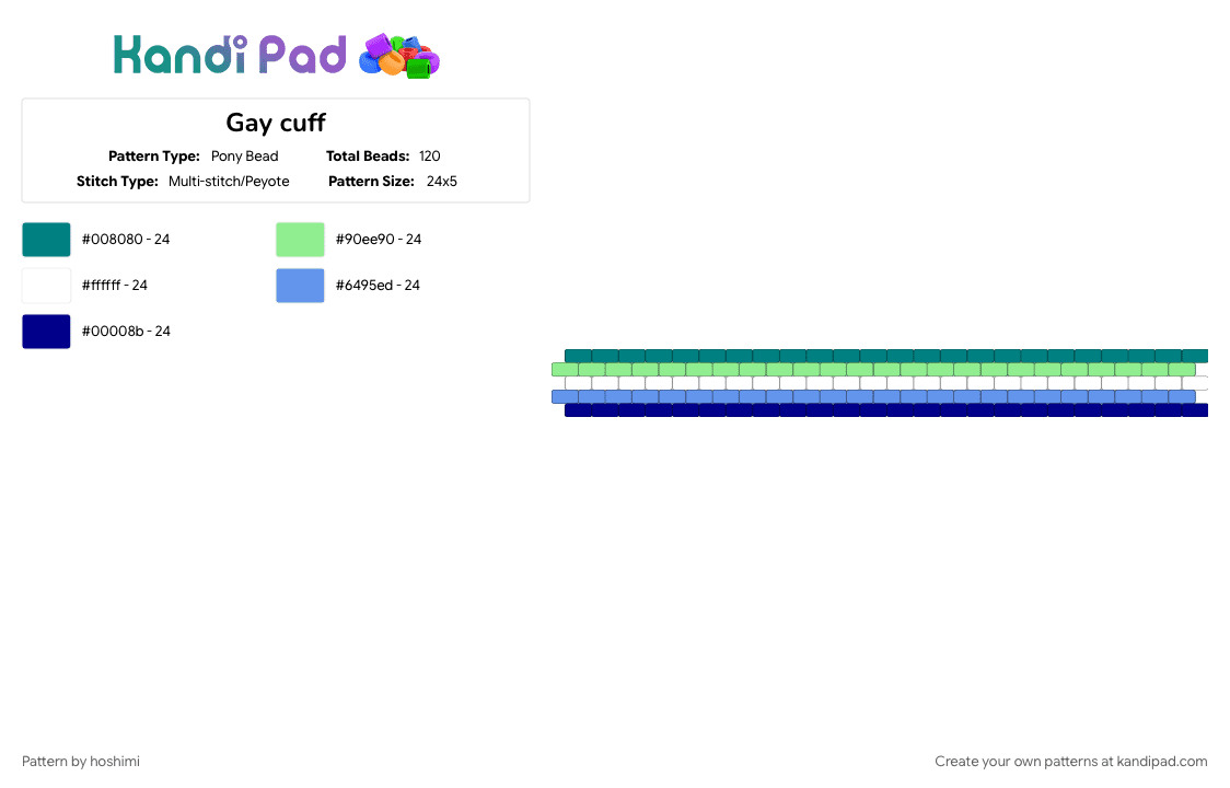 Gay cuff - Pony Bead Pattern by hoshimi on Kandi Pad - 