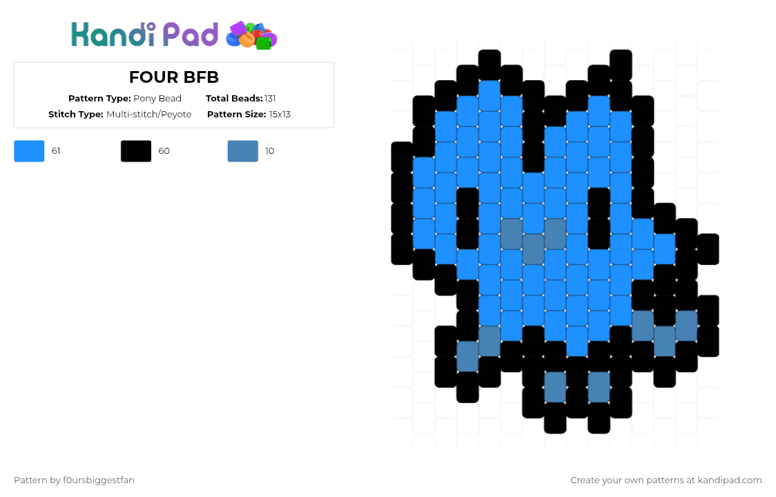 FOUR BFB Pony Bead Pattern - Kandi Pad | Kandi Patterns, Fuse Bead ...