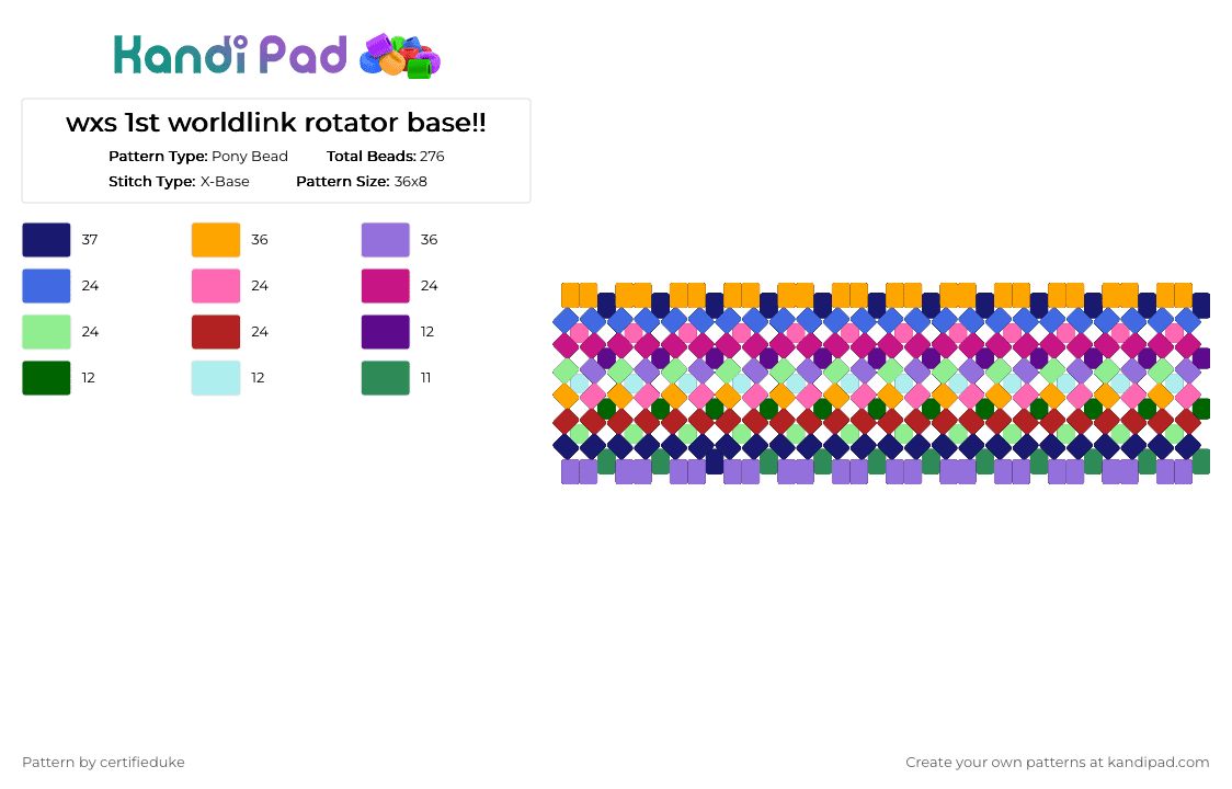 wxs 1st worldlink rotator base!! - Pony Bead Pattern by certifieduke on Kandi Pad - miku, orange, pink, pjsk, project sekai, prsk, purple, vocaloid, wonderlands x showtime, wondershow, wxs